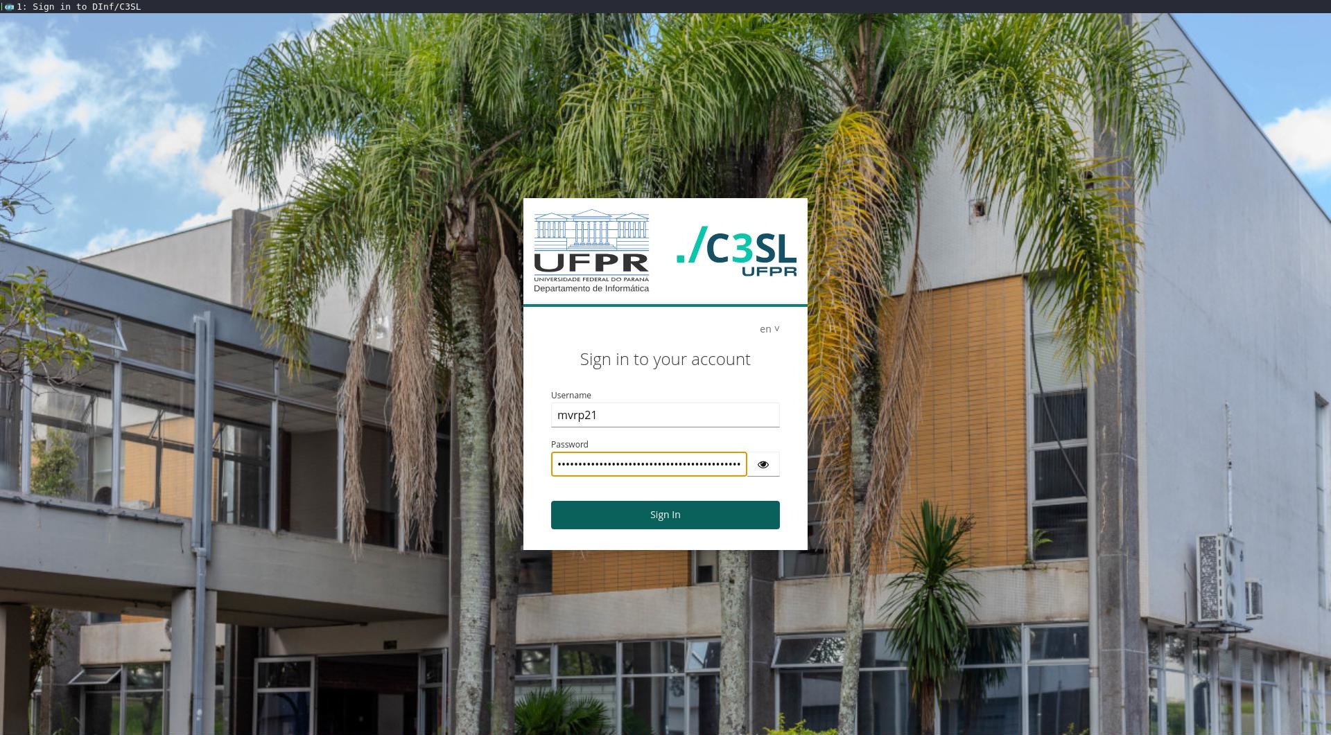 Login DInf/C3SL